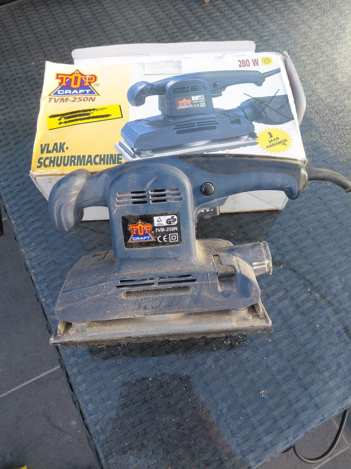Top Craft Vlakschuurmachine TVM-250N - Gebruikt, Werkt Goed, Doe-het-zelf en Verbouw, Ophalen of Verzenden, Gebruikt, Minder dan 600 watt