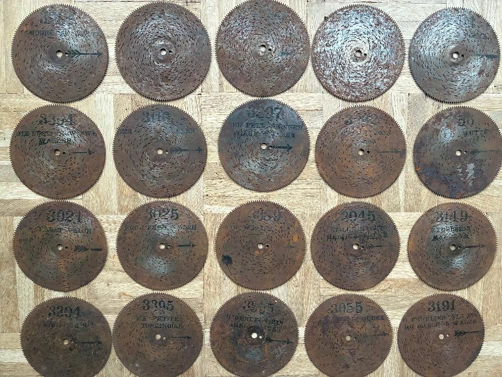 Muziekdoos platen, Antiek en Kunst, Curiosa en Brocante, Ophalen of Verzenden