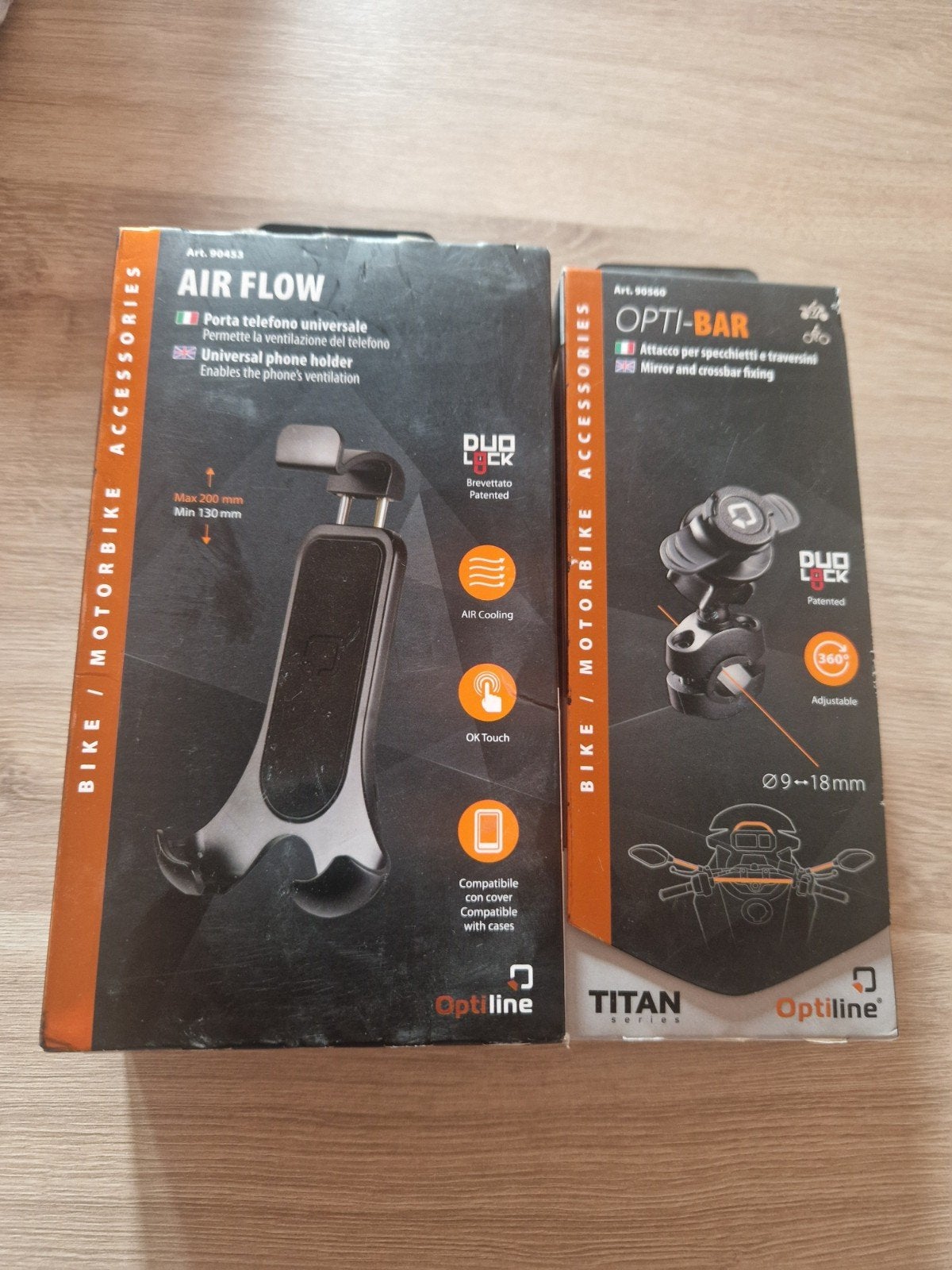 Optiline Air Flow telefoonhouder + Opti-Bar stuurbevestiging, Ophalen of Verzenden, Nieuw