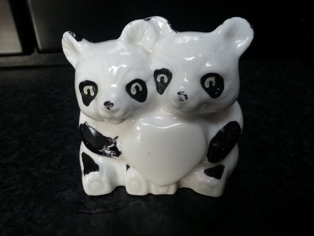 Porseleinen figuurtje 2 PANDABEERTJES, Ophalen of Verzenden, Zo goed als nieuw, Dier