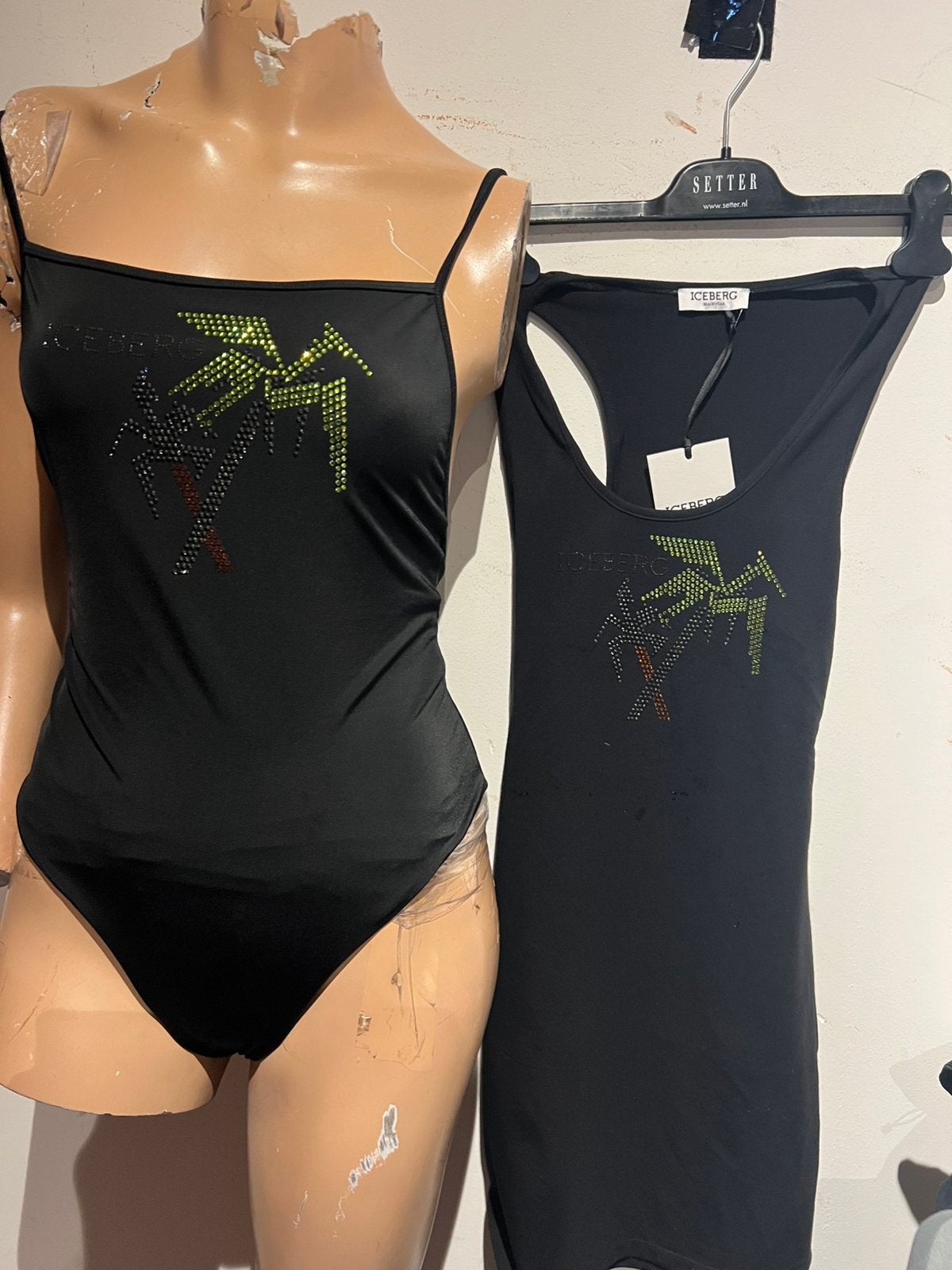 ICEBERG Badpak & jurk mer strass xs Nieuw met kaartjes, G, Zwart, Nieuw, Badpak