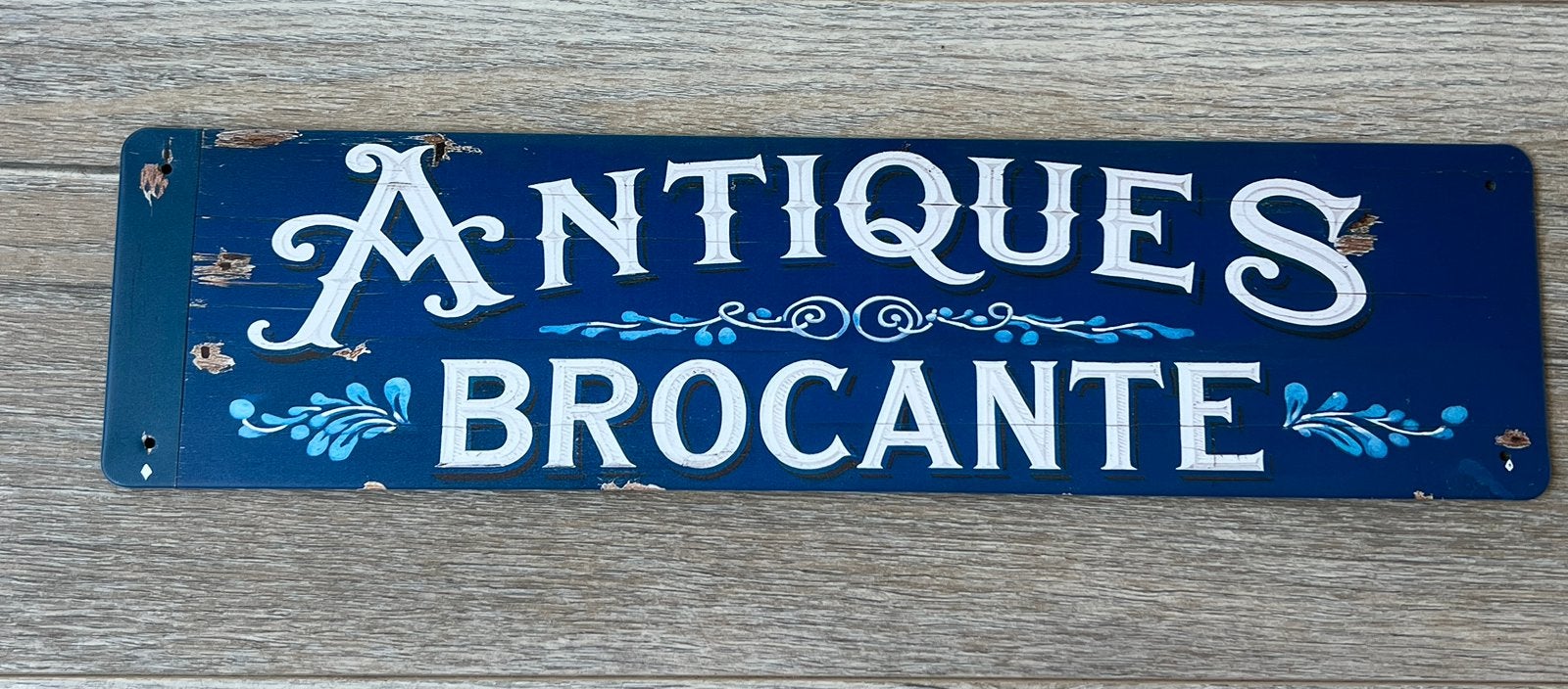 Metalen bordje Brocante antiek, Ophalen of Verzenden