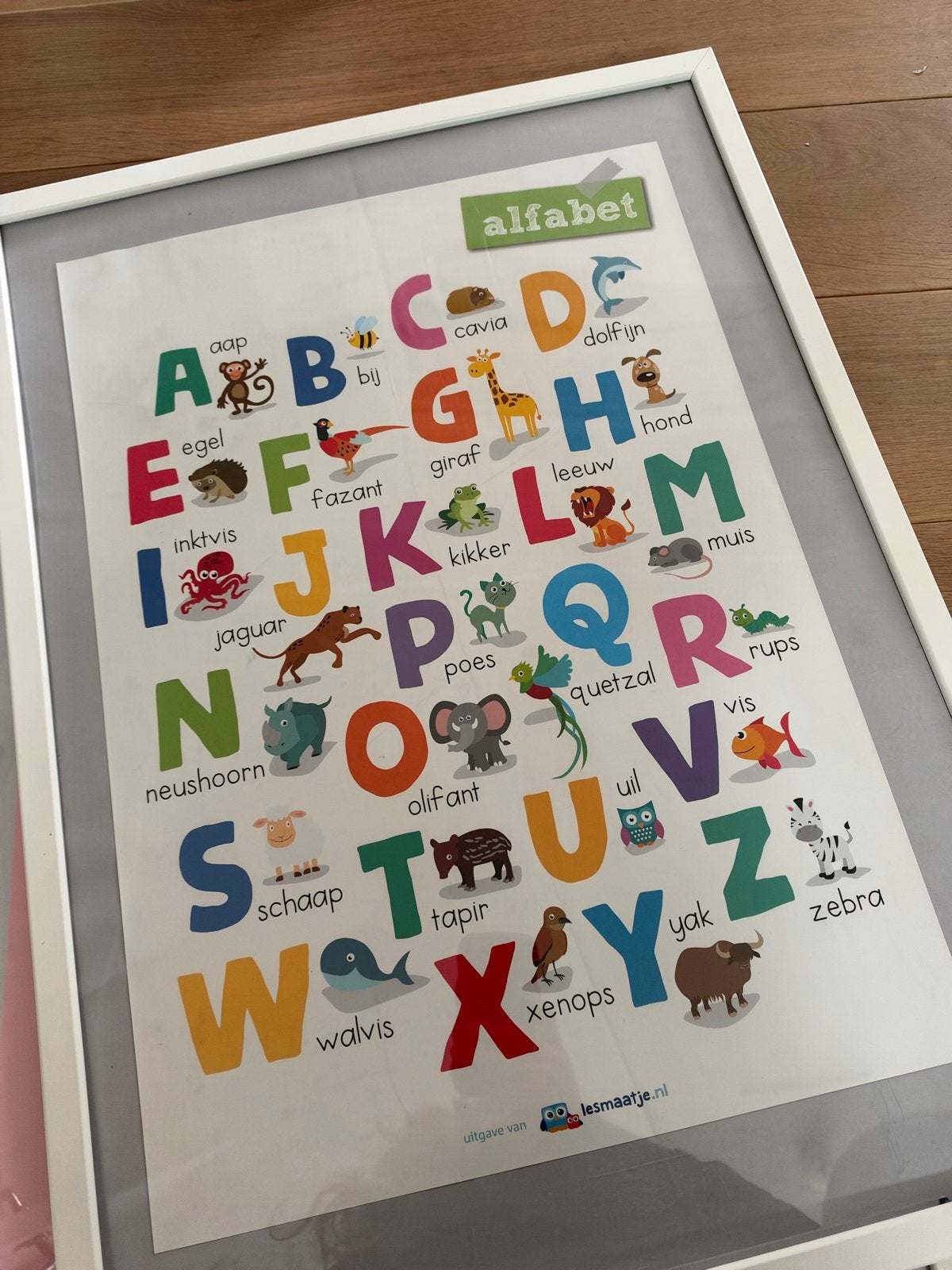 12 educatieve posters Lesmaatje + 5 witte IKEA-lijsten, Ophalen, Gebruikt, Overige merken, Wanddecoratie