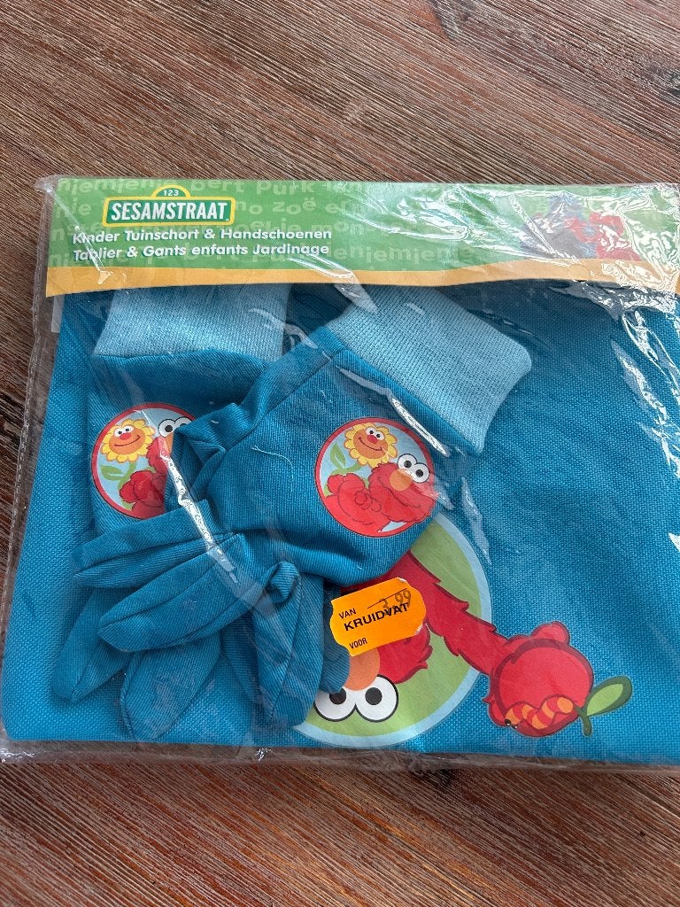 Kinder tuinschort en handschoenen Sesamstraat, Ophalen of Verzenden, Nieuw, Kinderen, Handschoenen