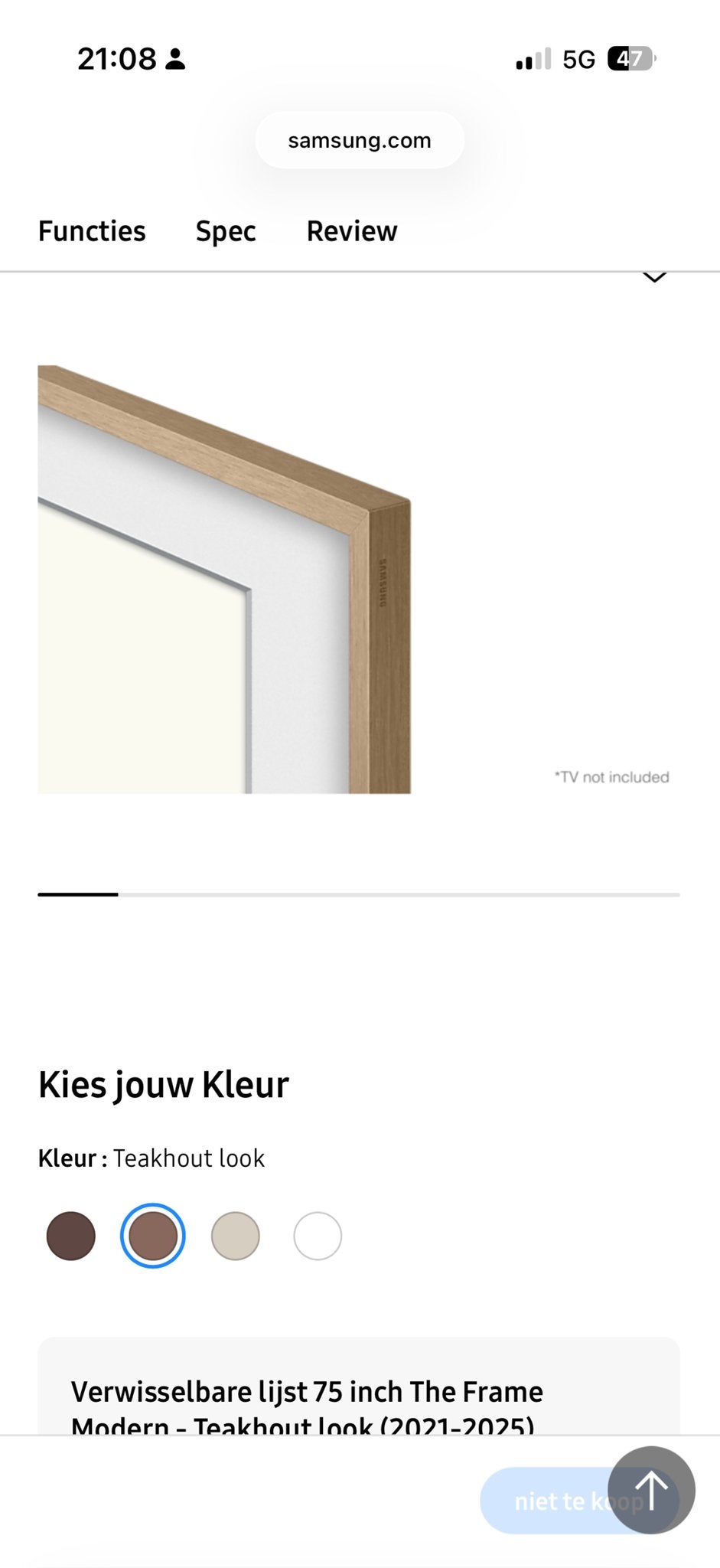 Samsung Verwisselbare lijst 75 inch Teakhout look, Ophalen of Verzenden, Nieuw