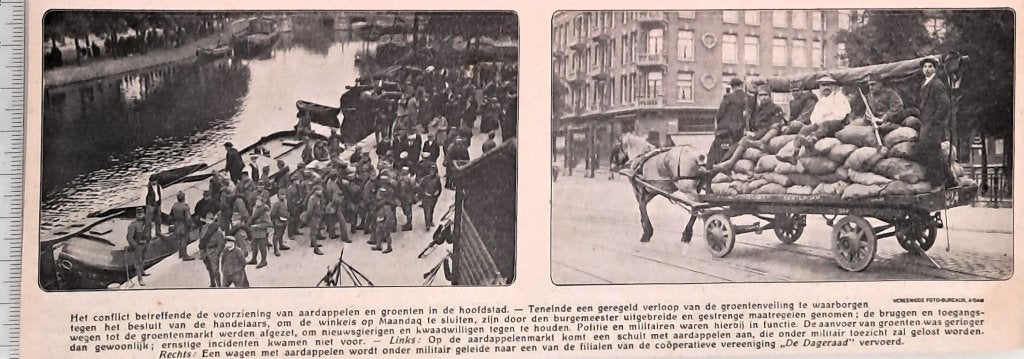 leger 1916: leger helpt bij aardappel-conflict in Amsterdam, Verzenden, Voor 1940, Gebruikt, Overige onderwerpen