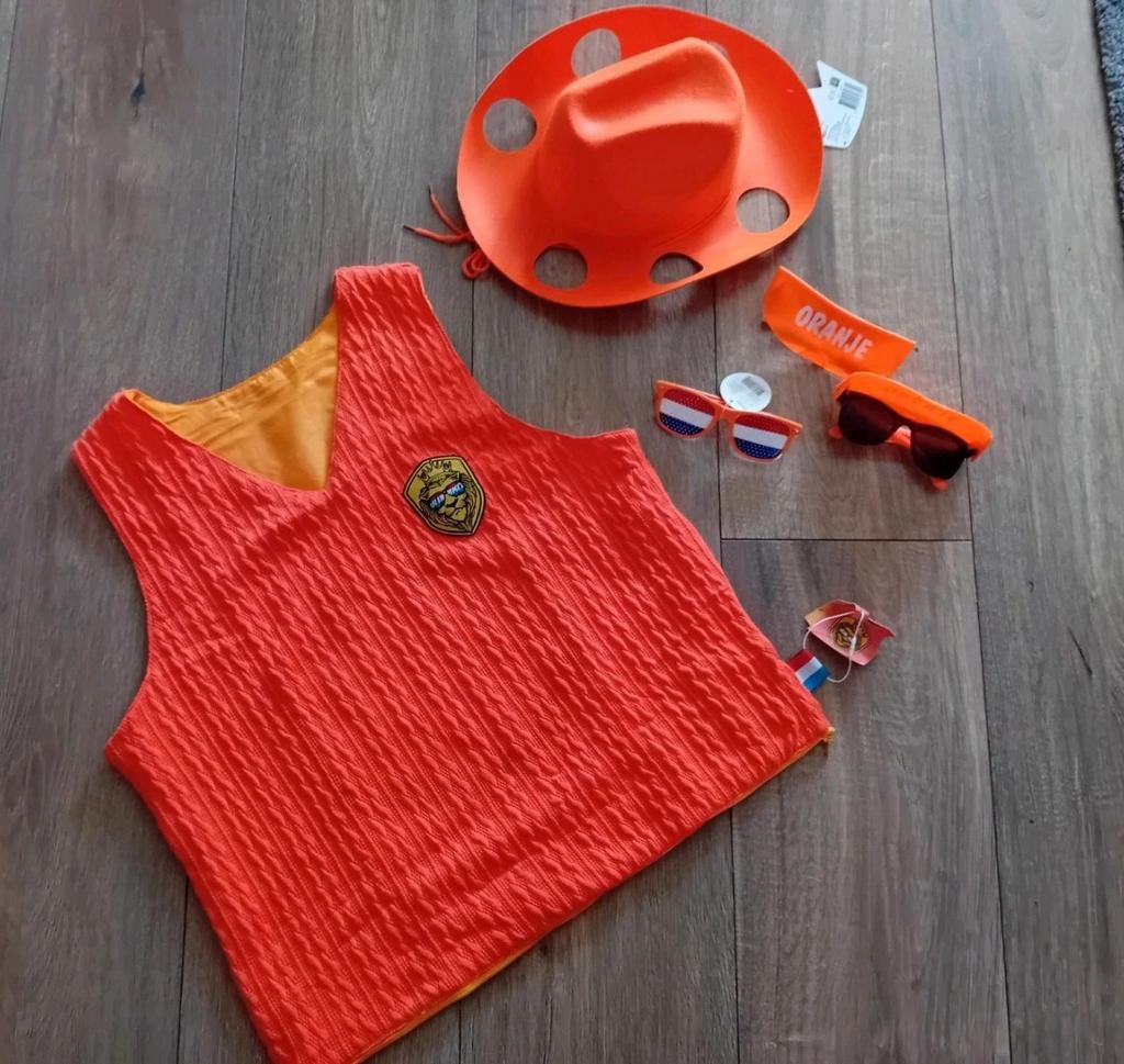 oranje kleding, koningsdag, hoedje, zonnebril, Ophalen of Verzenden, Oranje of Koningsdag