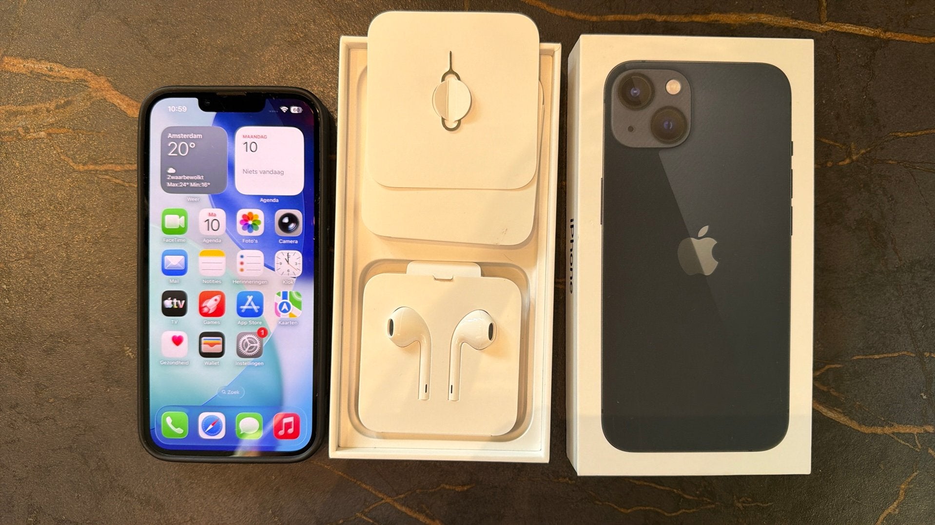 Iphone 13. 256GB. Midnight blue, Gebruikt, Blauw, IPhone 13, Zonder simlock