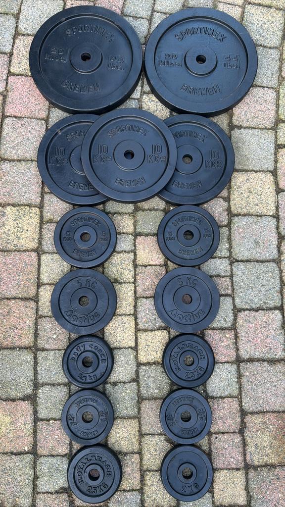 105kg 30MM Halterschijven, Sport en Fitness, Ophalen, Zo goed als nieuw