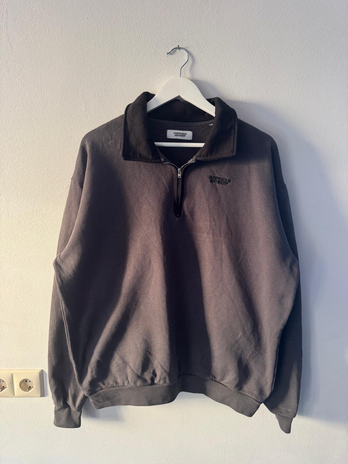 Mooie Suspicious Antwerp Quarter Zip, Ophalen of Verzenden, Zo goed als nieuw, Maat 46 (S) of kleiner, Grijs