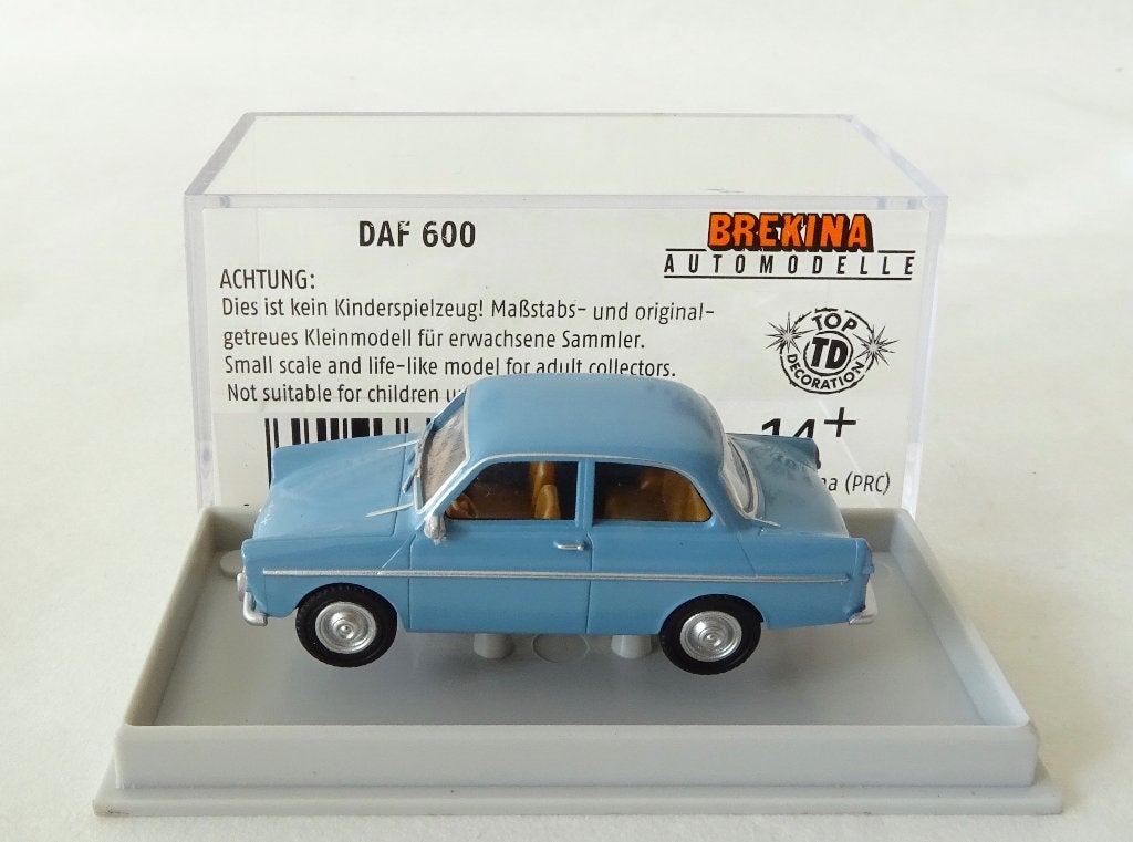 Brekina 27701 DAF 600. Licht blauw, Ophalen of Verzenden, Nieuw, Bus of Vrachtwagen, Brekina