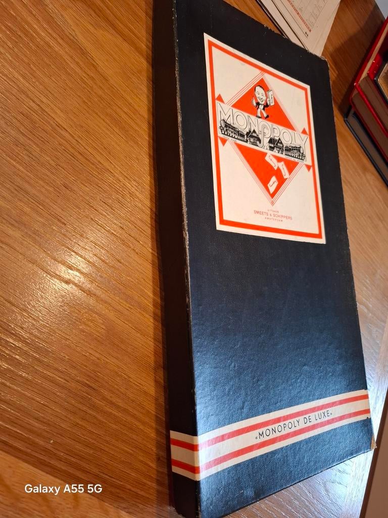 Vintage Monopoly De Luxe Bordspel - Smeets & Schippers, Smeets & Schippers Amsterdam, Gebruikt, Onbekend@voorbeeld.com, Vijf spelers of meer