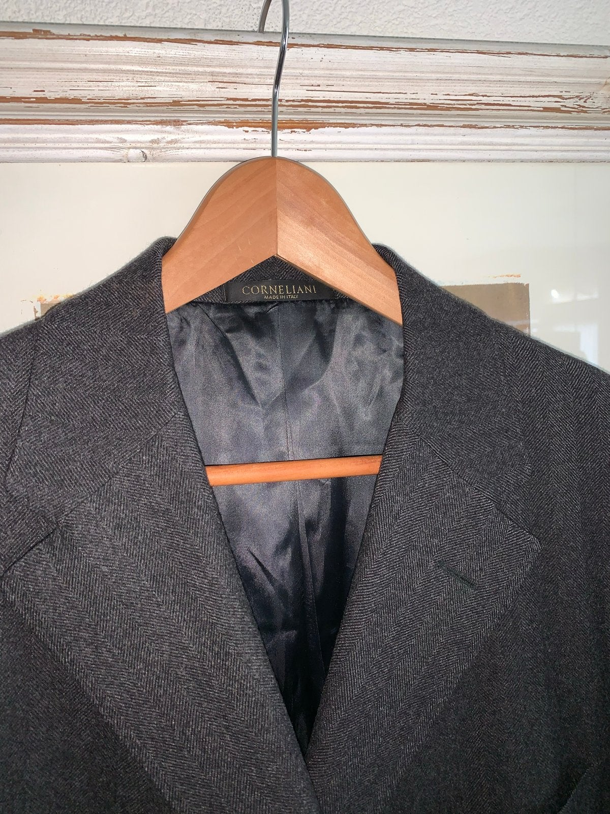 Corneliani Oger Virgin Wool Extrafine coat Maat 52, Kleding | Heren, Ophalen of Verzenden, Zo goed als nieuw, Maat 52/54 (L), Grijs