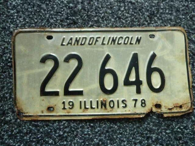 Kentekenplaat licenseplate Illinois 1978 USA, Verzenden, Gebruikt, Auto's