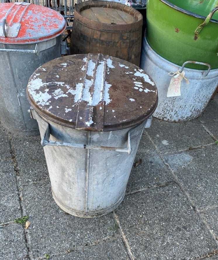 Zinken vuilnisbak uit Rotterdam, Gebruikt, Ophalen of Verzenden, Nvt, Metaal