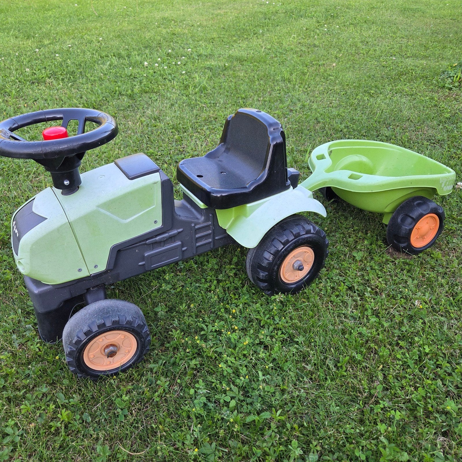 Mini tractor met aanhanger en claxon loopwagen, Ophalen, Gebruikt, Overige merken, Met kar of aanhanger