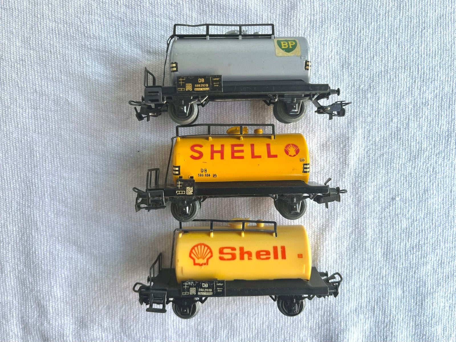 3x Marklin DB Shell/BP tankwagons H0, Wisselstroom, Gebruikt, Wagon, Ophalen of Verzenden
