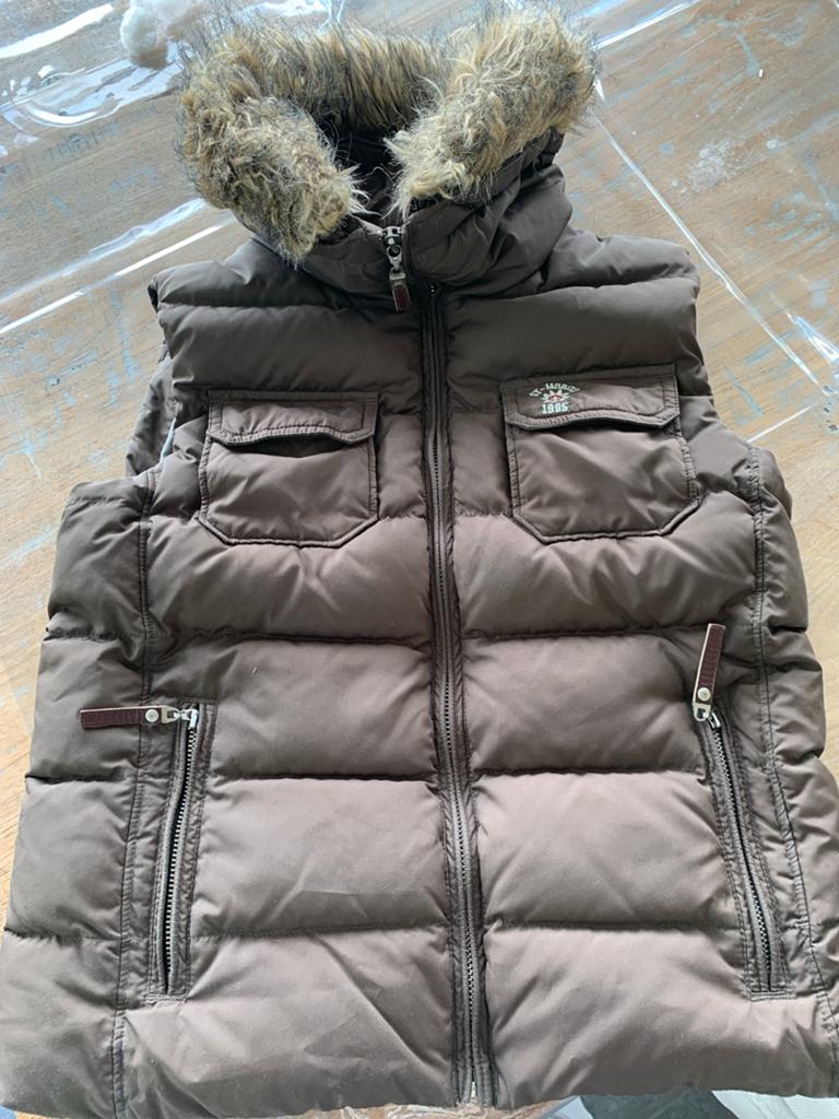 River Woods Bodywarmer Bruin met Bontkraag Maat S, Ophalen of Verzenden, Zo goed als nieuw