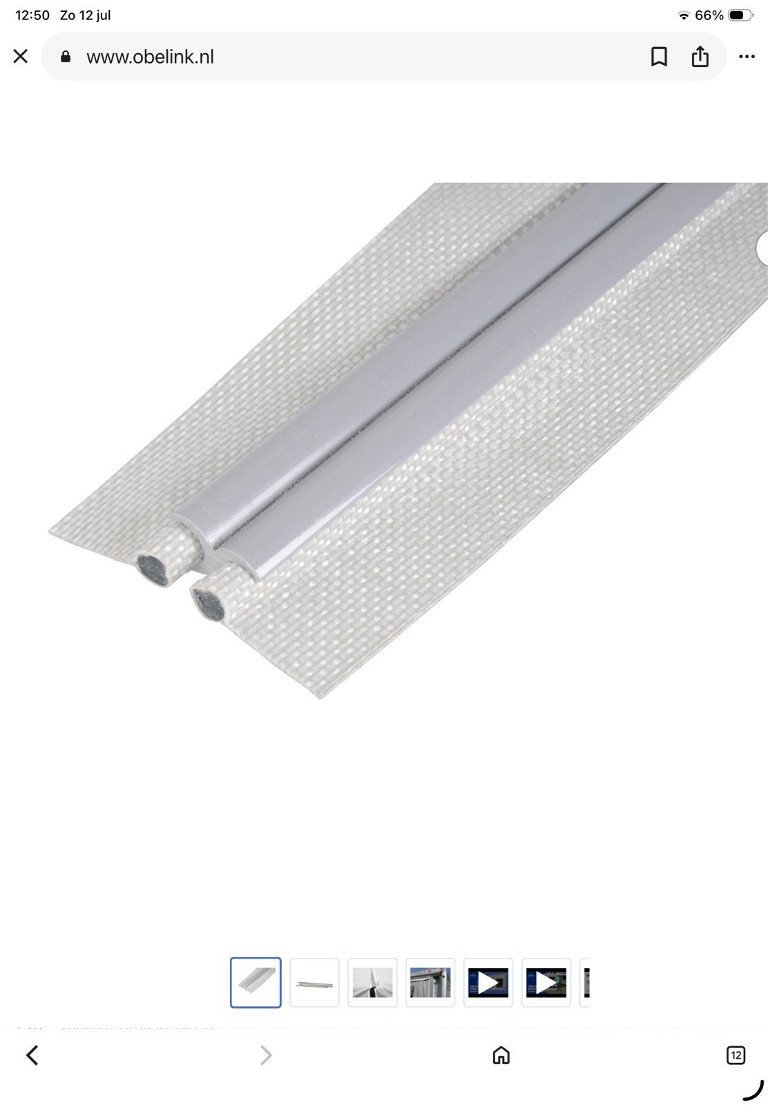 4  koppelstrips voor voortentluifel, Ophalen, Nieuw