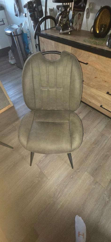 4 eetkamerstoelen - Groen, Huis en Inrichting, Stoelen, Ophalen, Gebruikt, Overige kleuren, Stof
