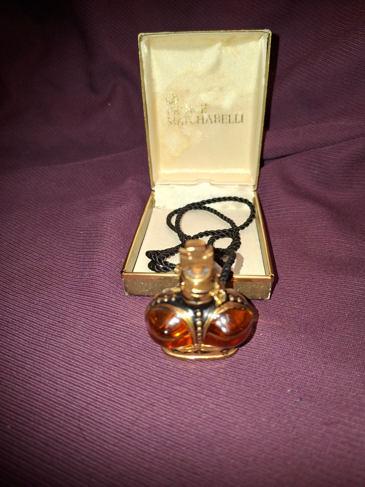 Vintage Prince Matchabelli parfum miniatuur 7ml met doosje, Ophalen of Verzenden, Miniatuur