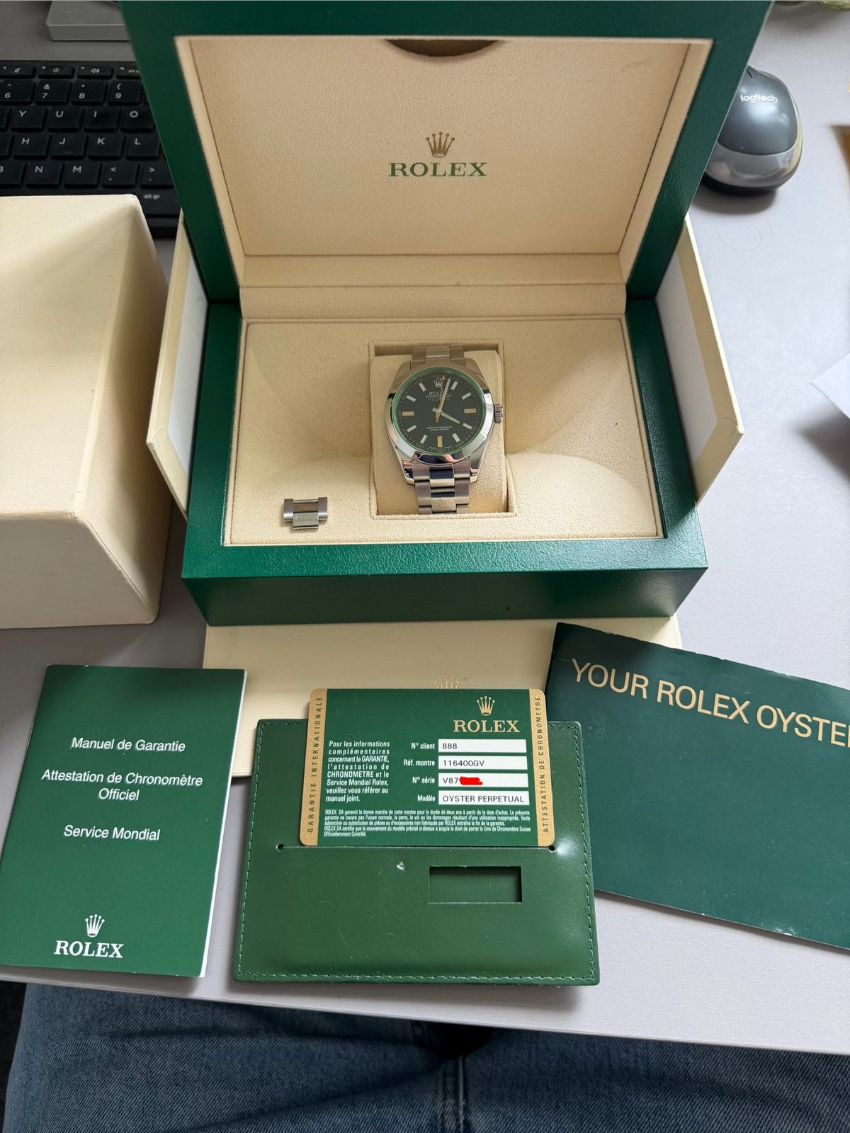 Rolex Milgauss - 116400GV - Full set, Ophalen, Staal, Gebruikt, Polshorloge