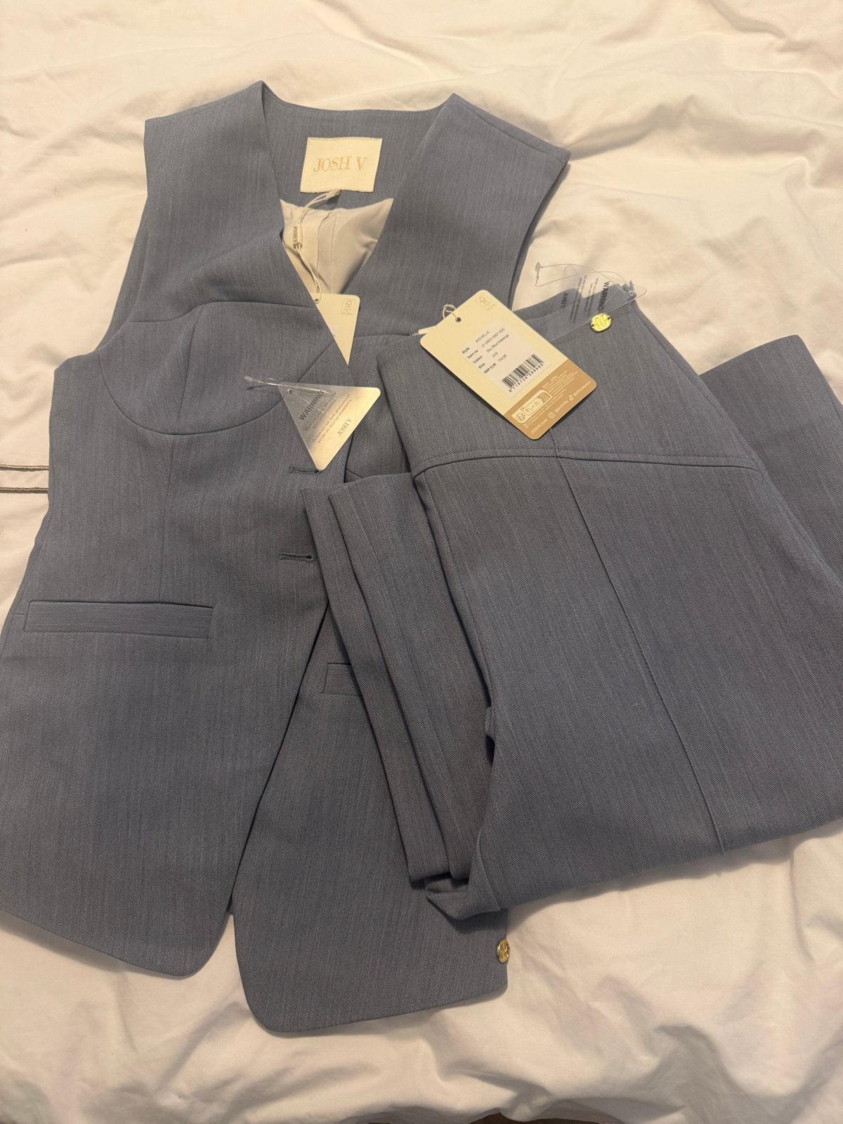 JOSH V Michella Gilet & Reign Broek - Sky Blue Melange, Kostuum of Pak, Blauw, Nieuw, Ophalen of Verzenden