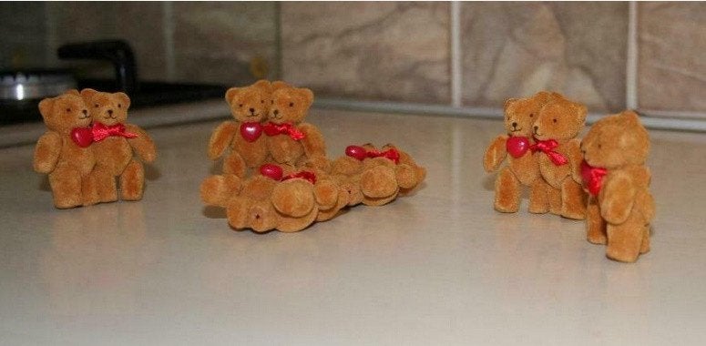 2 Prachtige beertjes voor je poppenhuis, Ophalen of Verzenden, Zo goed als nieuw, Poppenhuis