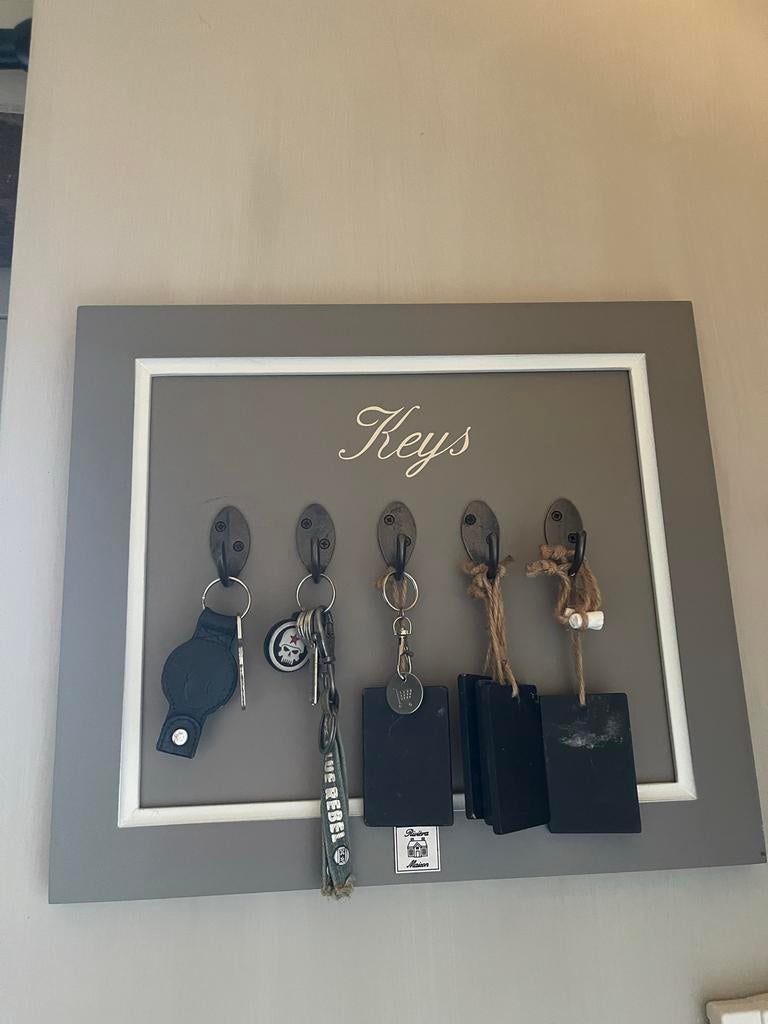 Rivièra Maison sleutel hangbord met 5 haken, Huis en Inrichting, Woonaccessoires | Overige, Hout, Gebruikt, Ophalen of Verzenden