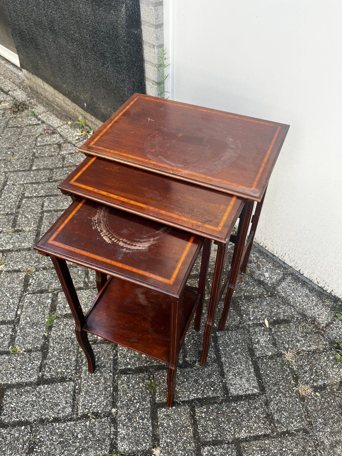 oude antieke Engelse palissander hout mimi set Bijzet tafels, Ophalen
