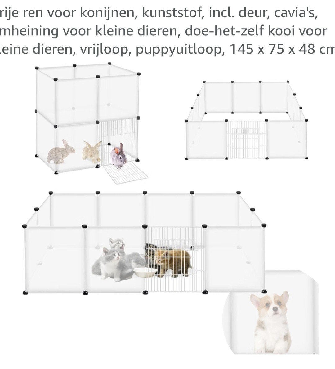 vrije ren van kunststof voor kleine huisdieren, 110 cm of meer, Ren, Ophalen, Minder dan 60 cm