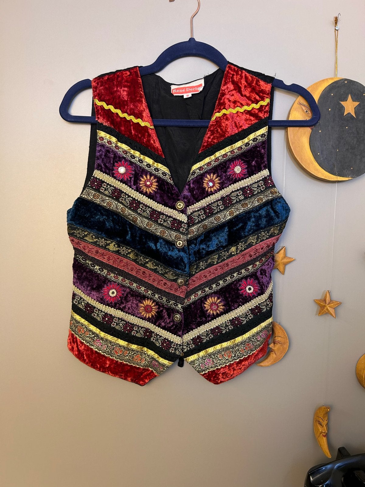 Rene Derhy Vintage Fluweel Gilet - Hippie Boho Stijl, Kleding | Dames, Ophalen of Verzenden, Gedragen