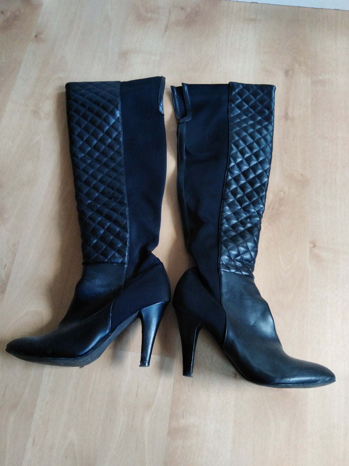 Lange zwarte laarzen, Hoge laarzen, Zwart, Ophalen of Verzenden, Gedragen
