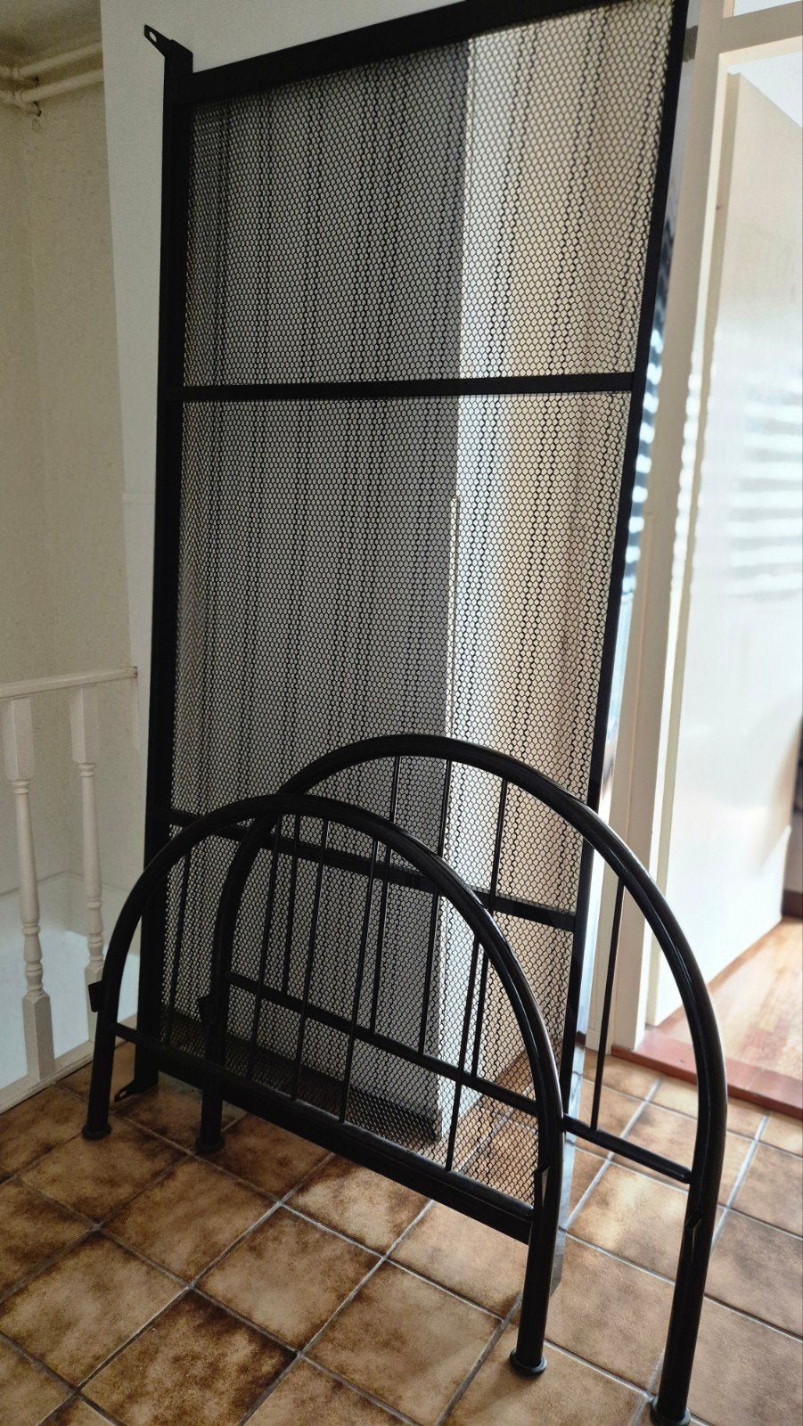 Bed spiraal 190x90 zwart, Ophalen, Gebruikt, 90 cm, Eenpersoons