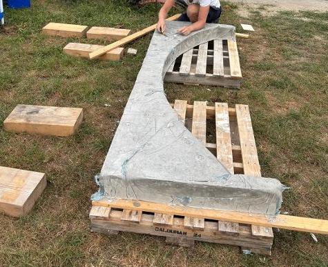 3 Stortmallen (mal) betonnen toog elementen, Doe-het-zelf en Verbouw, Metselstenen, Zo goed als nieuw, Beton, Ophalen