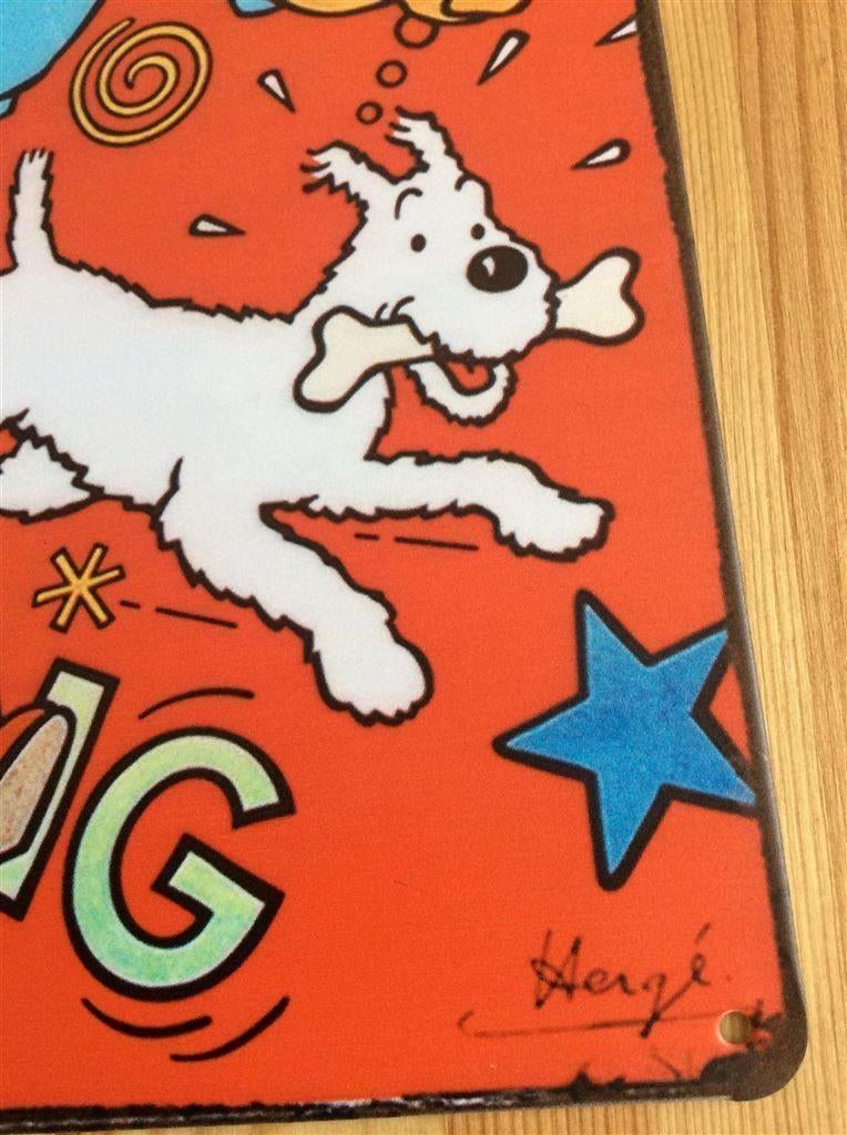 KUIFJE Metalen Wandbord tintin strip kado poster, Verzamelen, Verzenden, Kuifje, Nieuw, Beeldje of Figuurtje