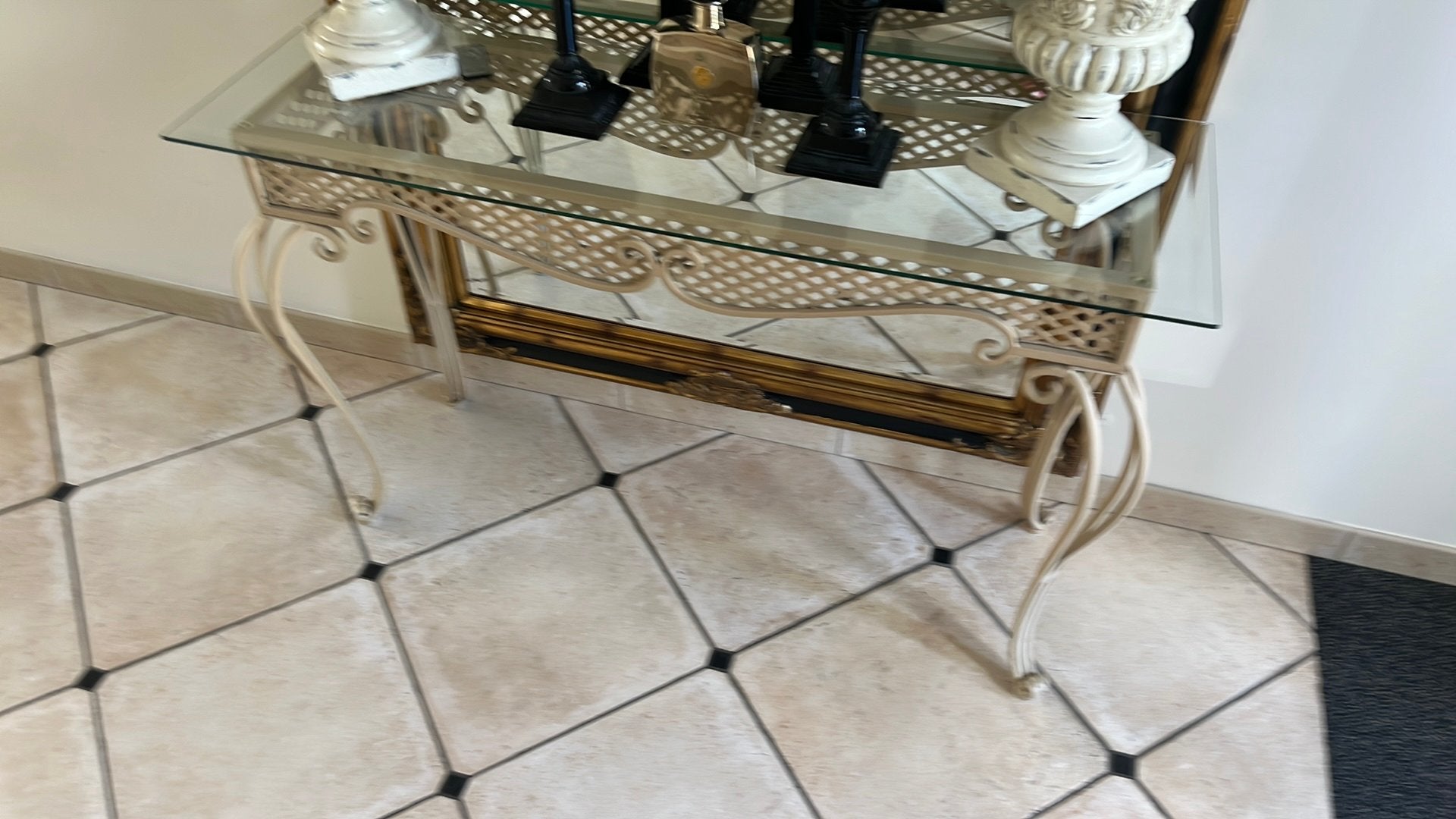 Site table met fact geslepen gkazen boven kant, Ophalen, Gebruikt, 100 tot 150 cm, Klasiek