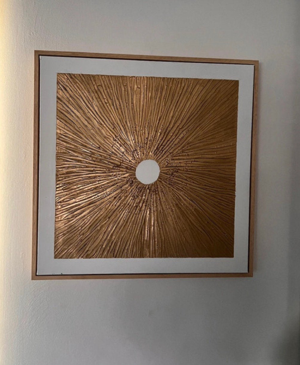 Abstract gouden schilderij, Ophalen of Verzenden