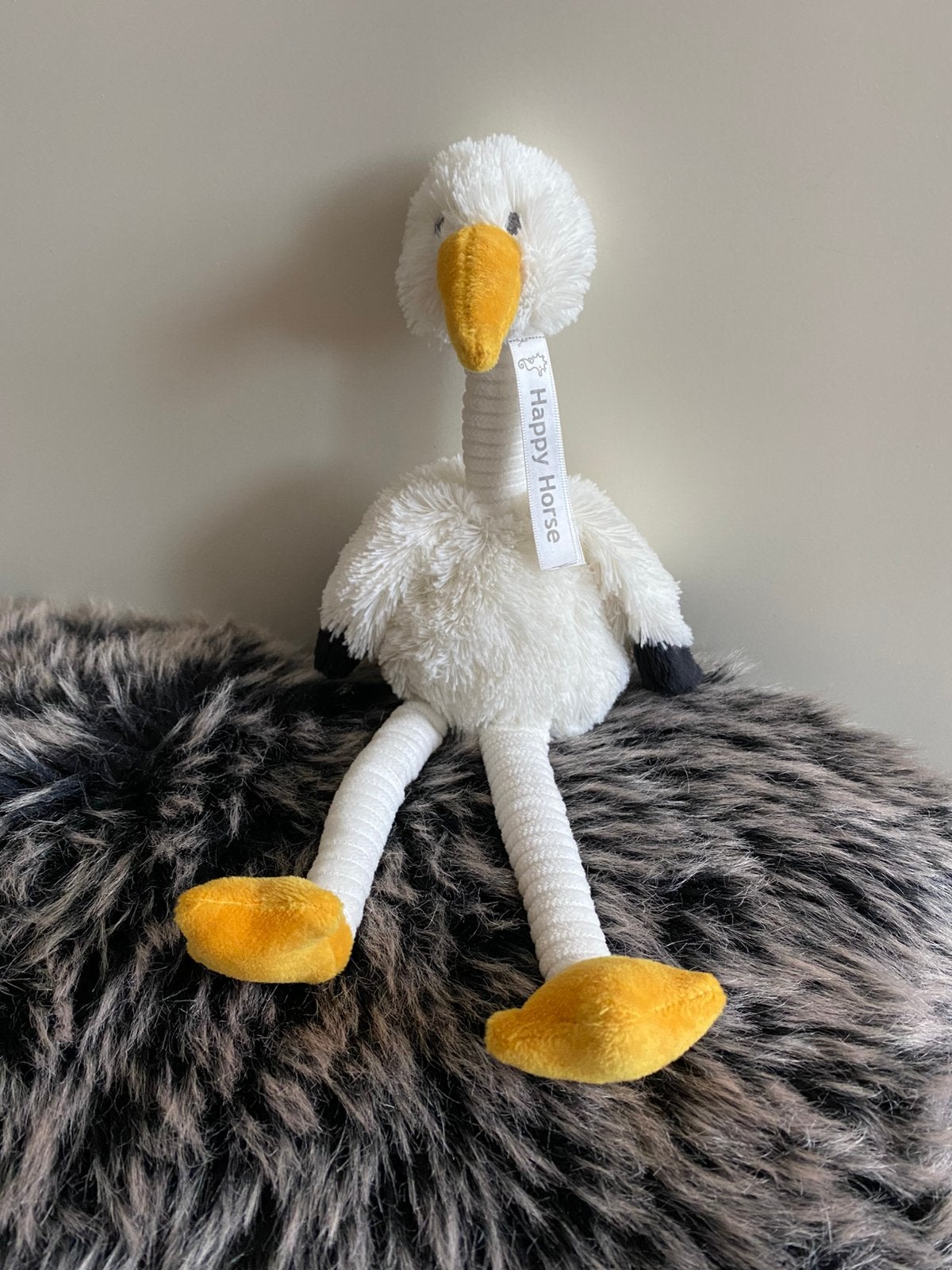 Ooievaar knuffel vogel. 30 cm. Happy horse, Verzenden, Zo goed als nieuw, Overige typen