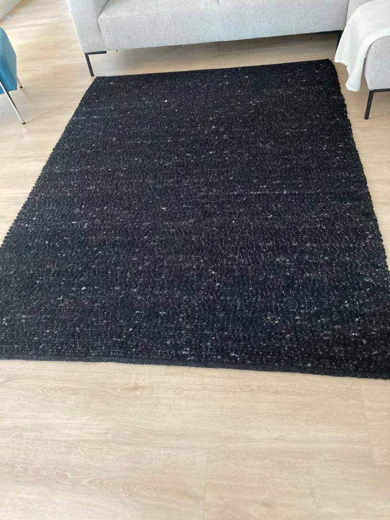 Vloerkleed, zwart wollen, 240 bij 175 cm, Huis en Inrichting, Stoffering | Tapijten en Kleden, Zwart, 150 tot 200 cm, 200 cm of meer