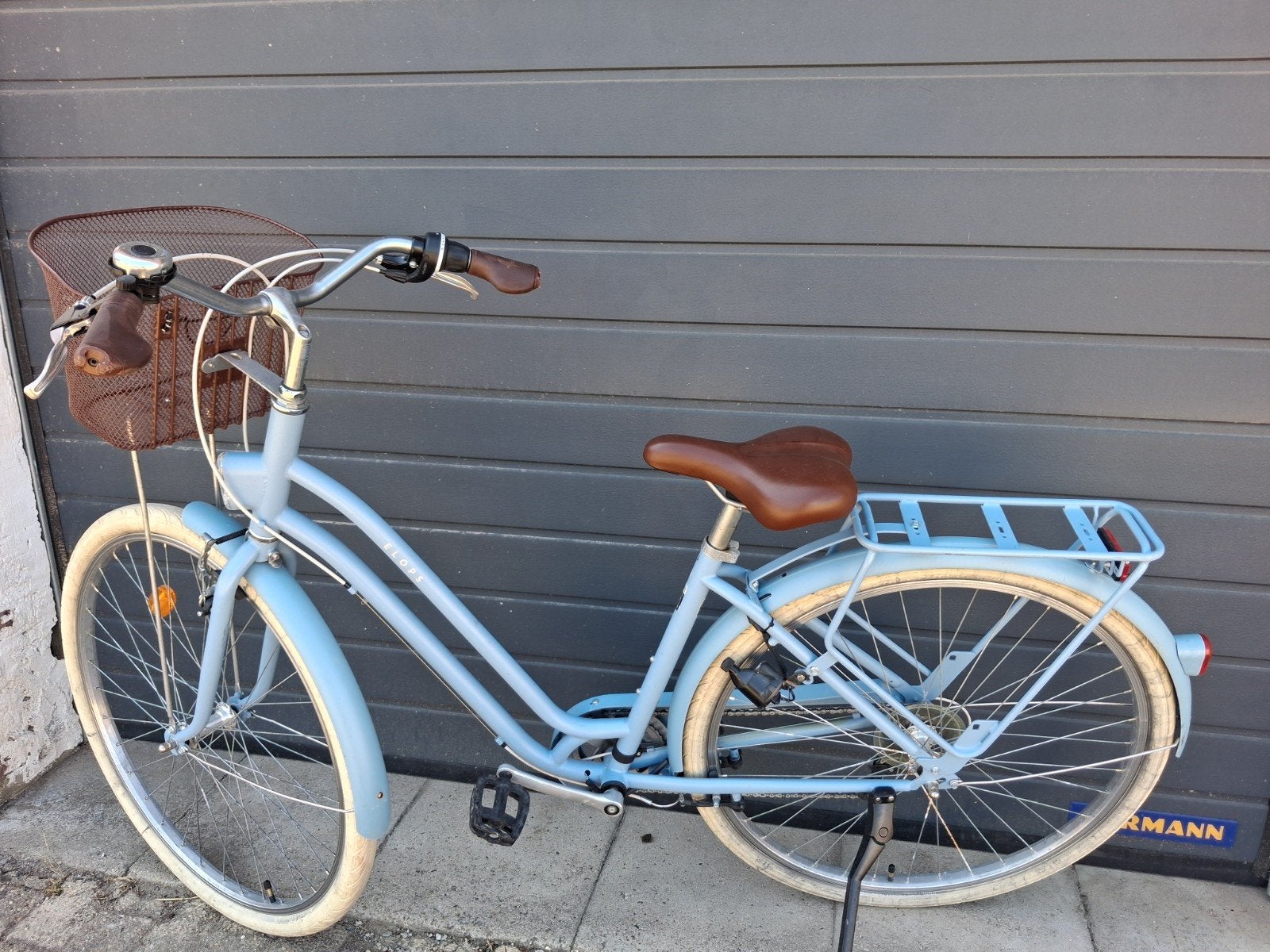 Decathlon Elops 520 Stadsfiets - Lichtblauw - Lage instap, Ophalen, Gebruikt, Elops, Versnellingen
