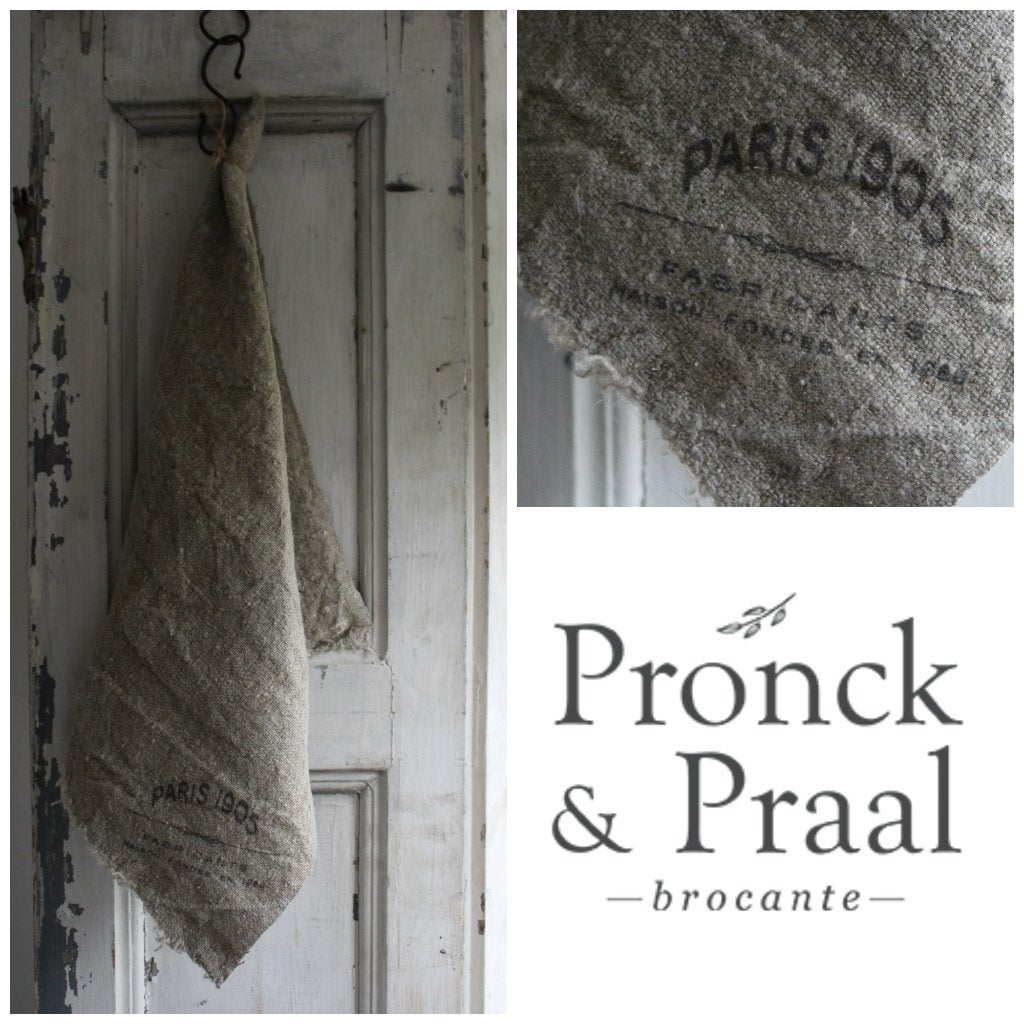 Stoere shabby linnen doek Paris 45 x 45 *Pronck & Praal*, Huis en Inrichting, Woonaccessoires | Overige, Ophalen of Verzenden