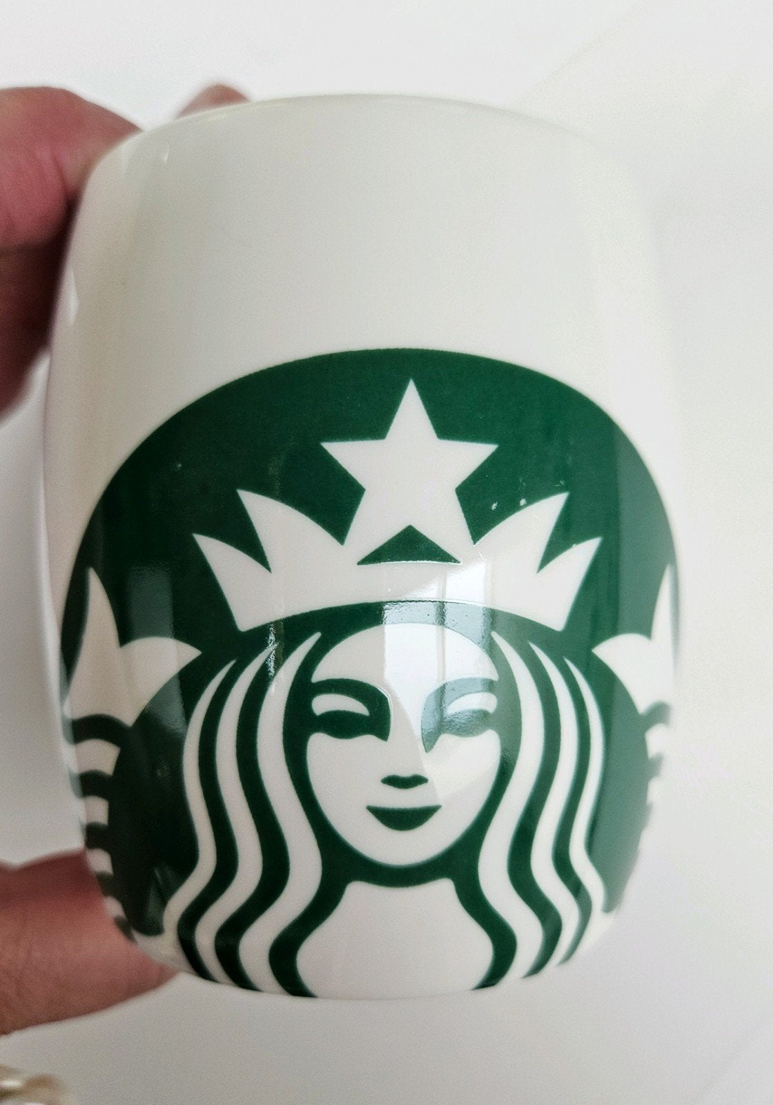 Starbucks Mok - Witte Keramische Mok met Groen Logo, Keramiek, Zo goed als nieuw, Starbucks, Modern