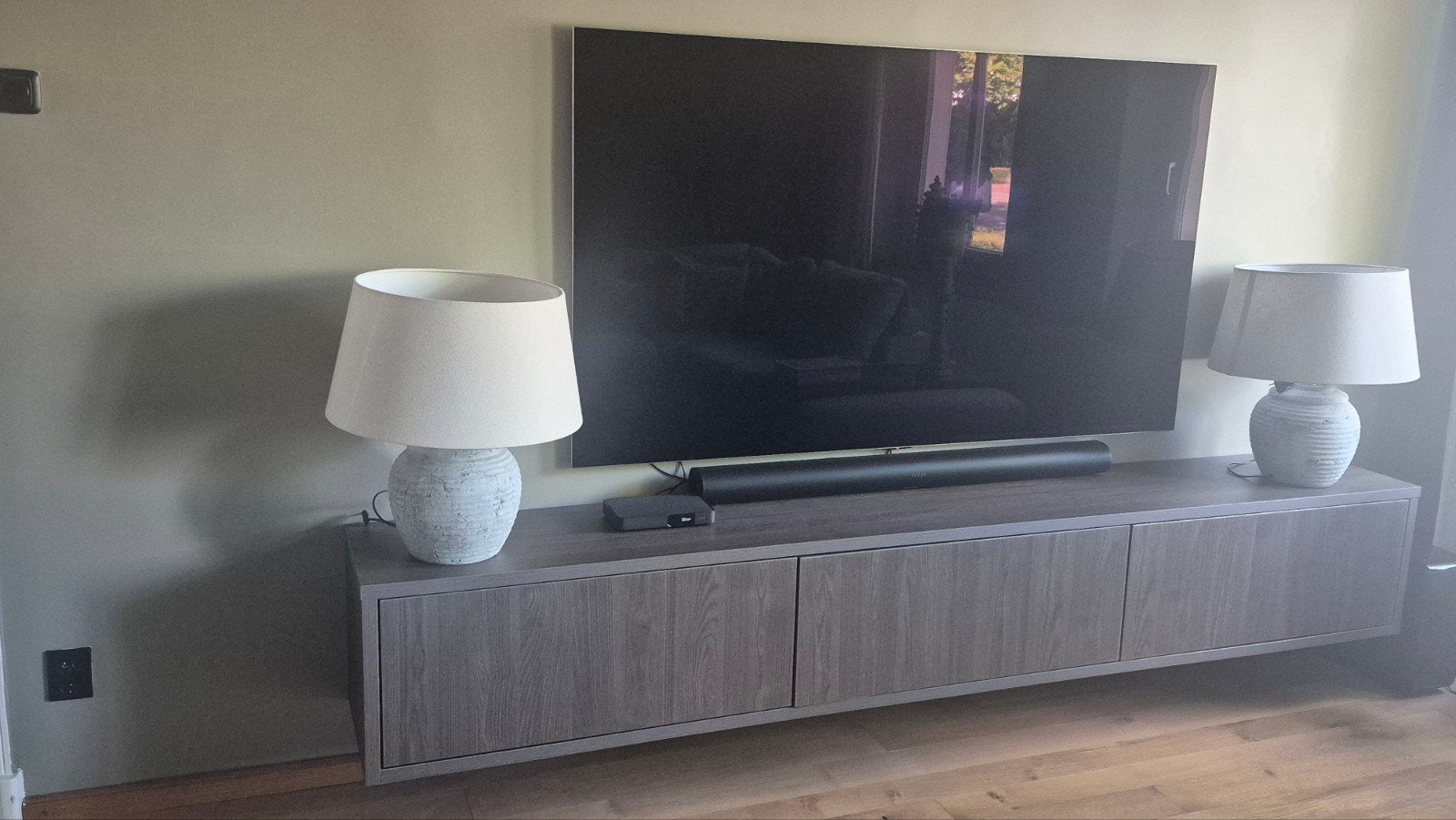 2 Stuks schemerlampen met keramiek voet, 60 cm, Zo goed als nieuw, Landelijk, Ophalen
