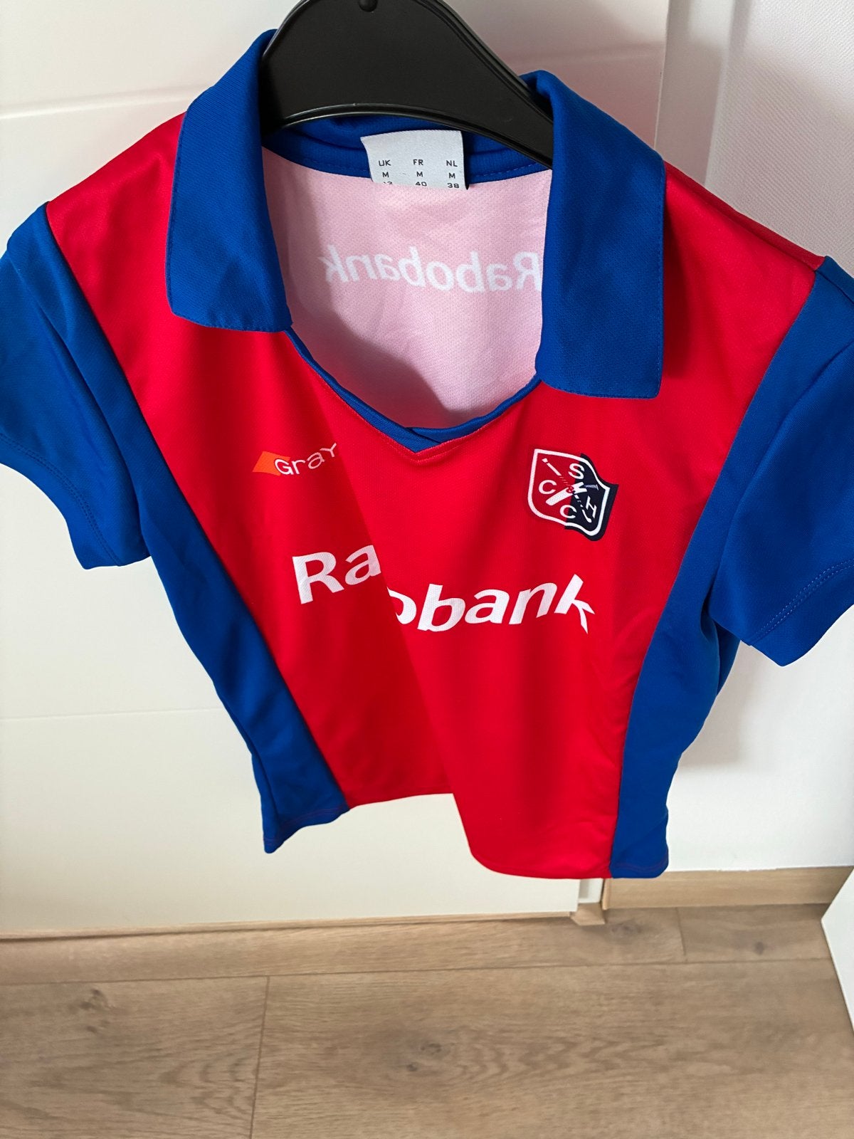 Rood/Blauw Sportshirt - Rabobank - Maat M, Maat 38/40 (M), Overige typen, Ophalen of Verzenden, Zo goed als nieuw