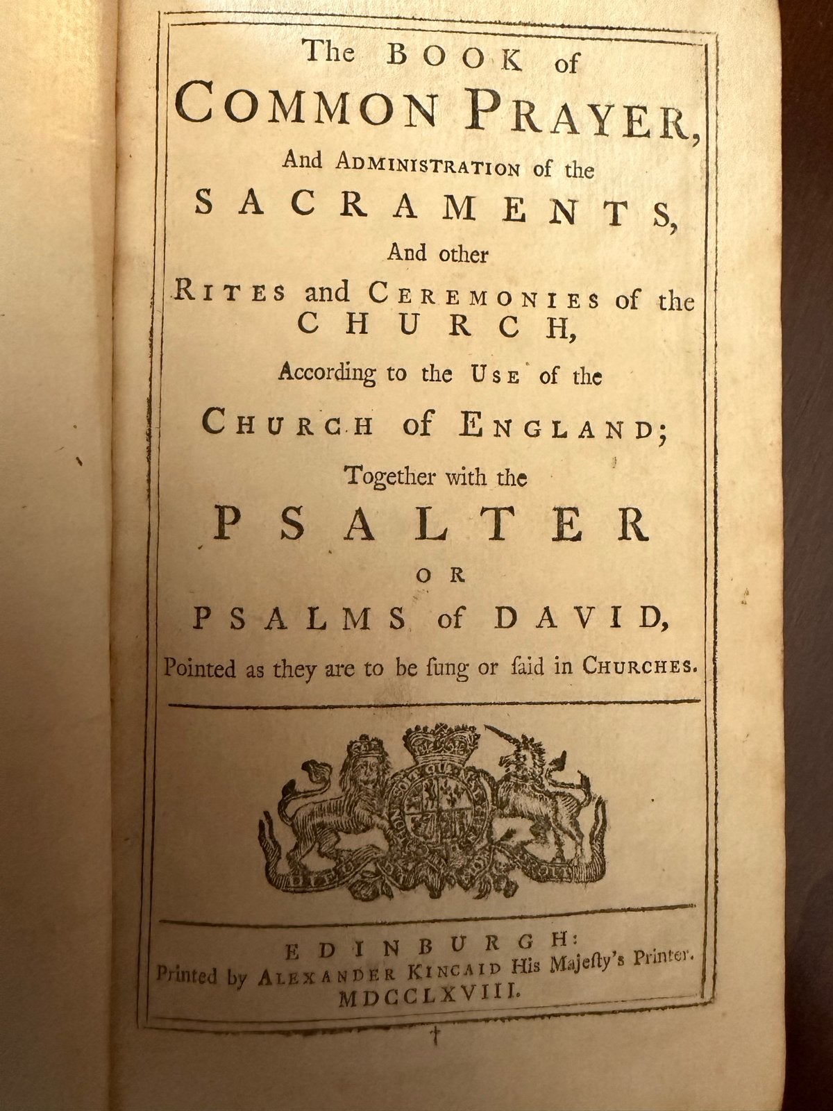 The Book of Common Prayer, Edinburgh 1768, Alexander Kincaid, Ophalen of Verzenden