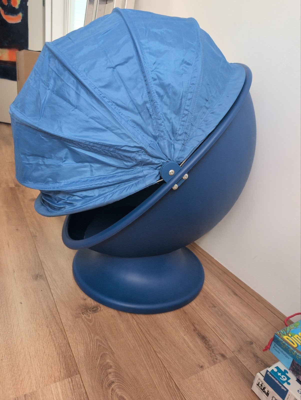 IKEA Lömsk Blauwe draaistoel met kap, Ophalen, Gebruikt, Overige typen