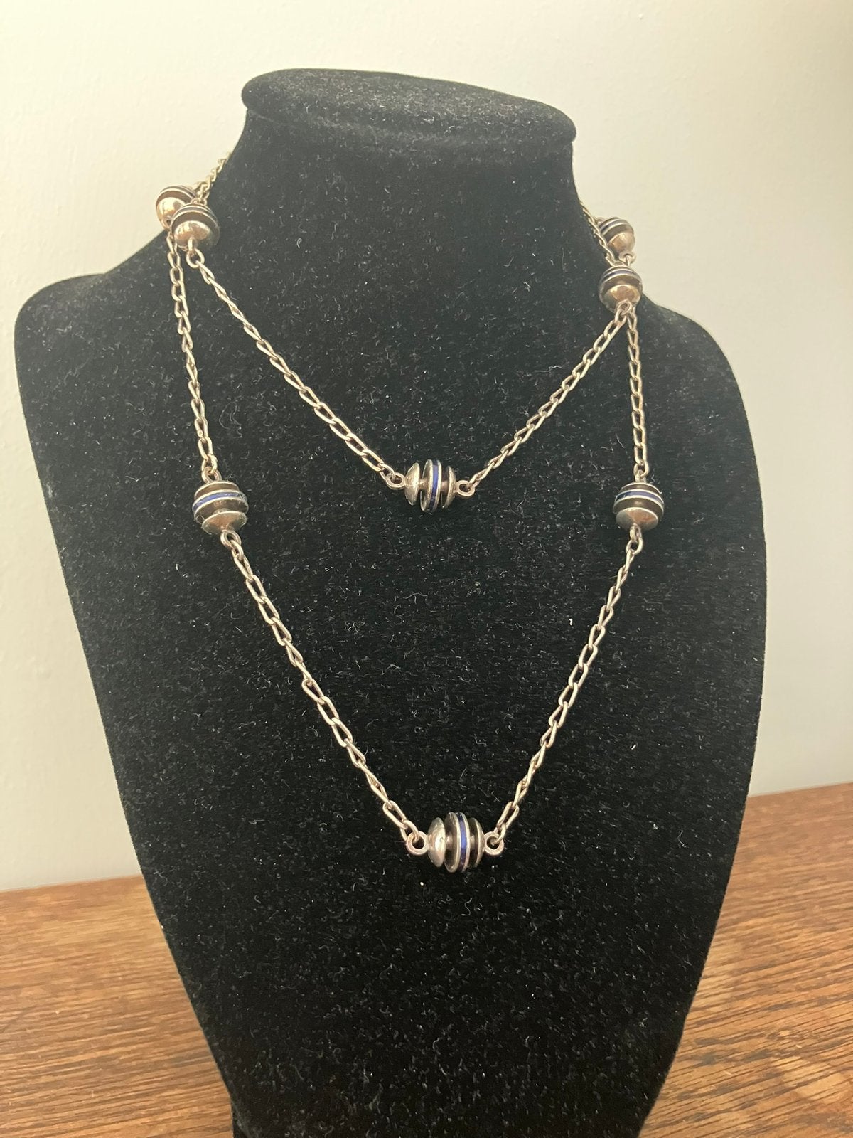 Lang zilveren collier, Ophalen of Verzenden, Zo goed als nieuw, Zilver