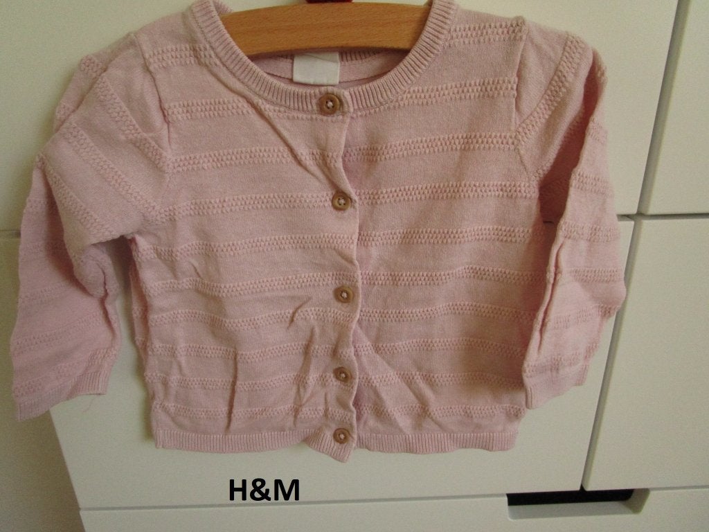 H&M - schattig roze vestje maat 68, Kinderen en Baby's, Babykleding | Maat 68, H&M, Ophalen of Verzenden, Zo goed als nieuw, Truitje of Vestje