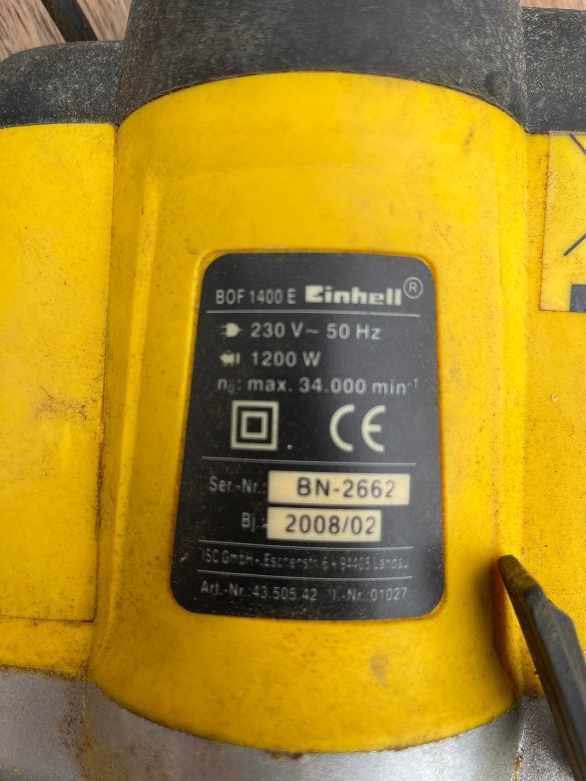 Einhell BOF 1400 E Bovenfrees - 1200W, 2008, Ophalen of Verzenden, Gebruikt, Elektrisch, Bovenfrees